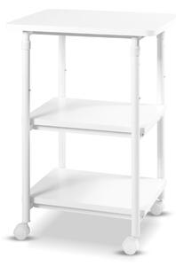 Costway 3 Tier Height Adjustable Printer Stand / Wheeled Occasional Table-White