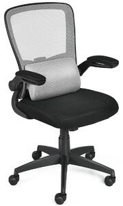 Costway Lightweight Mesh Office Chair with Lumbar Support and Adjustable Backrest-Grey