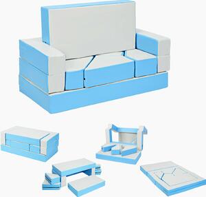 Costway PVC Covered Convertible Foam Playset - Climb, Sit, Relax-Blue