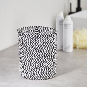 Large Paper Black Woven Storage Basket Black/White