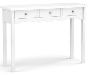 Costway 3-Drawer Console Table with Large Storage Space and Anti-Toppling Strap-White