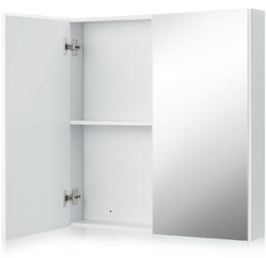 Bathroom Storage Cabinet with Double Mirror Doors
