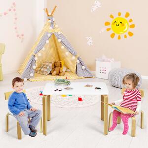 Costway 3-Piece Children's Table and Chair Set-White