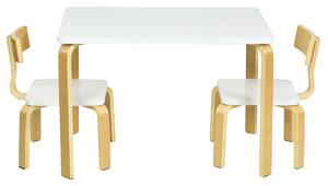 Costway 3-Piece Children's Table and Chair Set-White