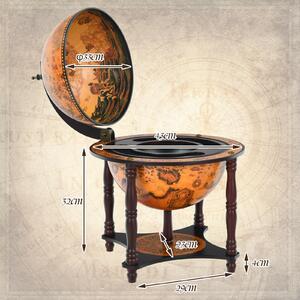 Costway Vintage Globe Wine Cabinet with Map Patterns-Coffee
