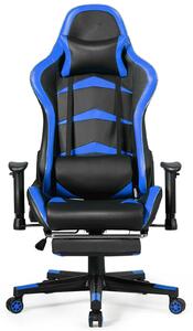 Costway Ergonomic Gaming Chair with Adjustable High Back and RGB Lights-Blue