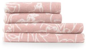 Set of 4 furn. Kindred Towels Blush/White