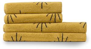 Set of 4 furn. Theia Towels Yellow/Black