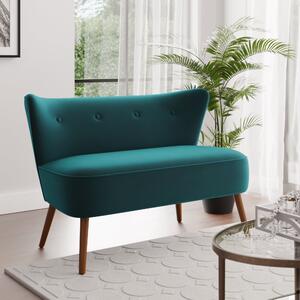 Eliza Velvet 2 Seater Compact Sofa Teal (Green)