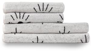 Set of 4 furn. Theia Towels Cream/Black
