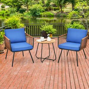 Costway 3 Piece Rattan Furniture Set with Coffee Table