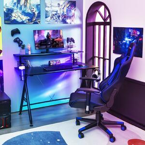 Costway Gaming Computer Desk with Monitor Shelf and Game Handle Rack