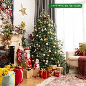 Costway Snow Effect Christmas Tree with Folding Metal Stand and 892 Branch Tips