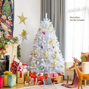 Costway 150CM White Hinged Artificial Christmas Tree with 792 Tips