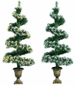 Costway Pre-Lit Spiral Topiary Xmas Tree with LED Lights and 364 PVC Tips