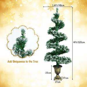 Costway Pre-Lit Spiral Topiary Xmas Tree with LED Lights and 364 PVC Tips