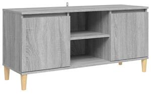 TV Cabinet with Solid Wood Legs Grey Sonoma 103.5x35x50 cm