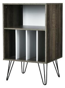 Costway Modern Display Bookshelf with 5 Compartments and Metal Legs-Brown