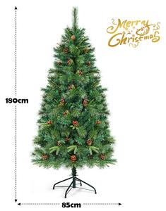 Costway 6ft Artificial Pre-Lit Christmas Tree with 250 Warm LED Lights