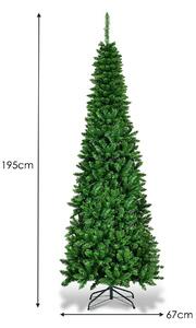 Costway Artificial Pencil Christmas Tree with LED Lights in 3 Sizes-6.5FT
