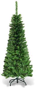 Costway Artificial Pencil Christmas Tree with LED Lights in 3 Sizes-7.5FT