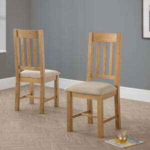 Hereford Set of 2 Dining Chairs, Taupe Faux Linen Taupe