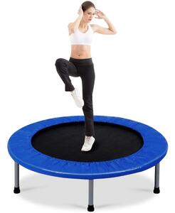 Foldable Mini Trampoline with Springs and Padded Cover-Blue
