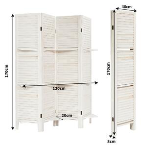 Costway 4-Panel Room Divider with Removable Display Shelves