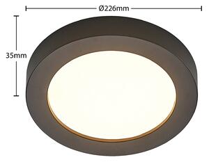 Prios Finto LED ceiling lamp, IP44, CCT, 22.6 cm