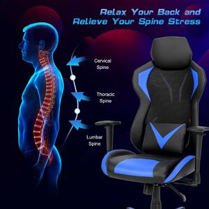 Costway Ergonomic Gaming Chair with Tilting Function-Blue