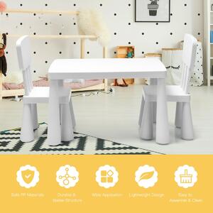 Costway Children's Multi Activity Table and Chair Set-White