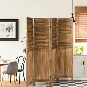 Costway 4 Panel Folding Room Divider for Home-Coffee