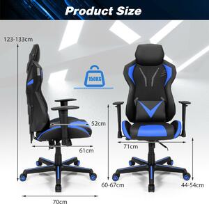 Costway Ergonomic Gaming Chair with Tilting Function-Blue
