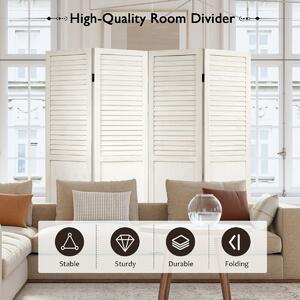 Costway 4 Panel Folding Room Divider for Home-White