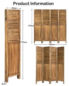 Costway 4 Panel Folding Room Divider for Home-Coffee
