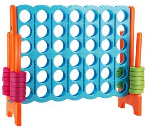Costway Giant 4 in A Row Game Set with 42 Jumbo Rings and Sliders-Blue