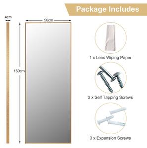 Costway Wall Large Full Length Mirror for Bathroom and bedroom-Golden