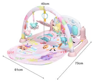 Costway Costway Baby Play Mat with Lights and Music for Newborn-Pink