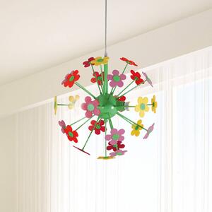 Flower hanging light with colourful flowers
