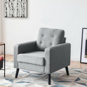 Costway Costway Modern Upholstered Accent Sofa Chair for Living Room-Grey