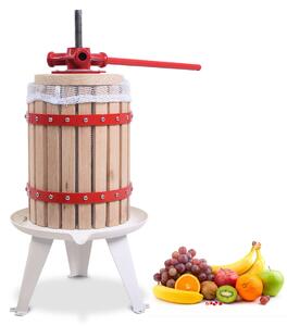 Costway Costway Wooden Fruit Wine Press with Straining Bag and Steel Legs