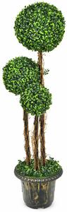 Artificial Topiary Tree with Real Wood Rattan in Decorative Pot-Size 2