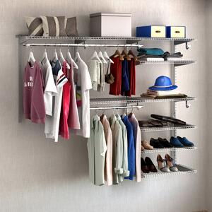 Costway Wall Mounted Closet System with Hanging Rod for Bedroom