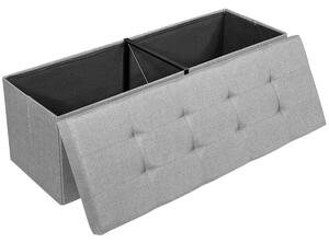 Costway Folding Storage Ottoman Bench with Lid for Hallway-Silver
