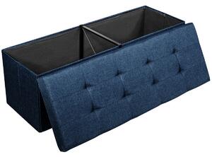 Costway Folding Storage Ottoman Bench with Lid for Hallway-Navy