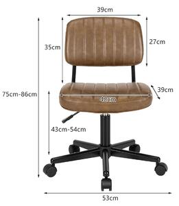 Costway Adjustable Ergonomic Leisure Chair with PU Leather -Brown