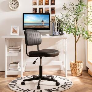 Costway Adjustable Ergonomic Leisure Chair with PU Leather -Black