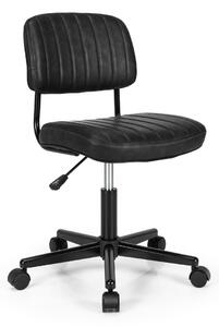 Costway Adjustable Ergonomic Leisure Chair with PU Leather -Black