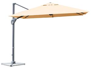 Costway 3m Patio Cantilever Umbrella with 4-Level Tilting Adjustment and Crank Handle-Beige