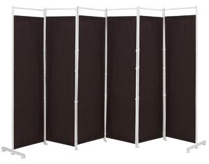 Costway 6-Panel Room Divider with Adjustable Foot Pads-Coffee